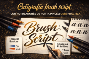 Caligrafia brush script con rotulador de punta pincel