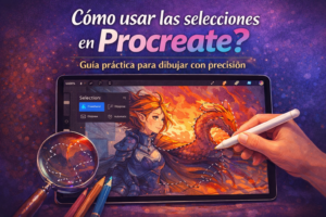 Uso de las herramientas de selección en Procreate para editar y transformar partes del dibujo con precisión