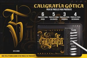 PINCELES DE CALIGRAFIA GOTICA PARA PROCREATE