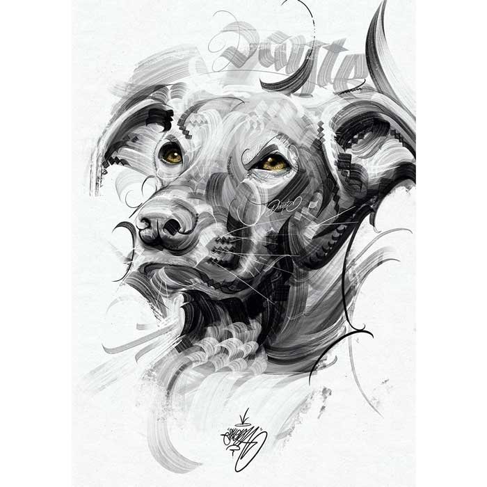 retrato-mascota-a-mano